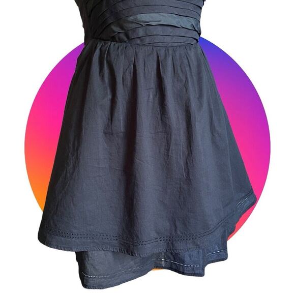 Maje Women's Black Cotton Silk Strapless Flirty Fit Flare Mini Dress sz 1 XXS 00 - Picture 12 of 15